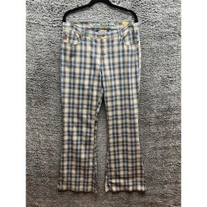 Vintage Y2K Mudd Womens Multicolor Plaid Mid Rise Classic‎ Bootcut Pant Size 13